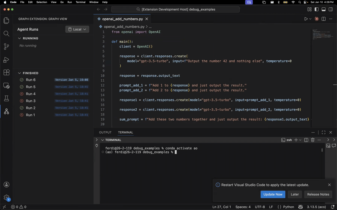 Run example